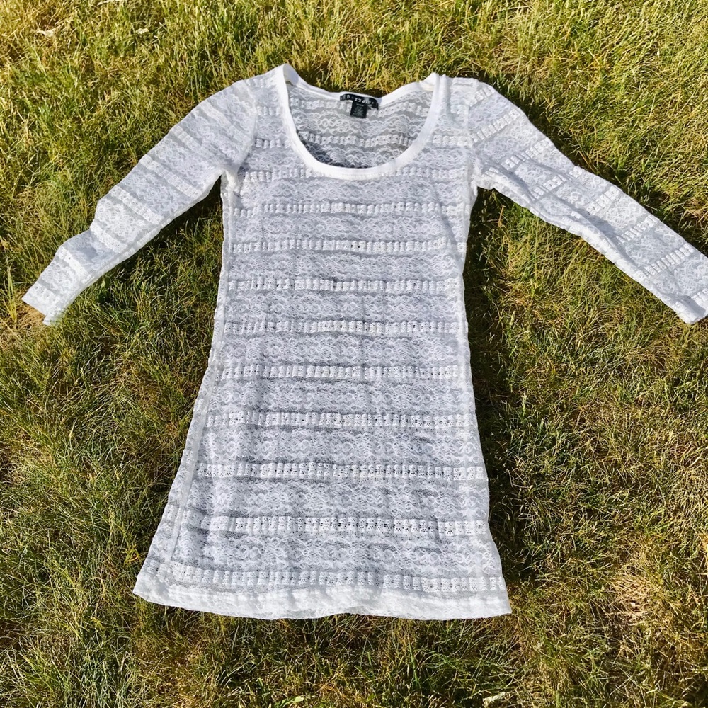 White Lace Fitted Shirt